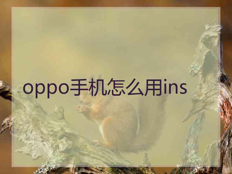 oppo手机怎么用ins